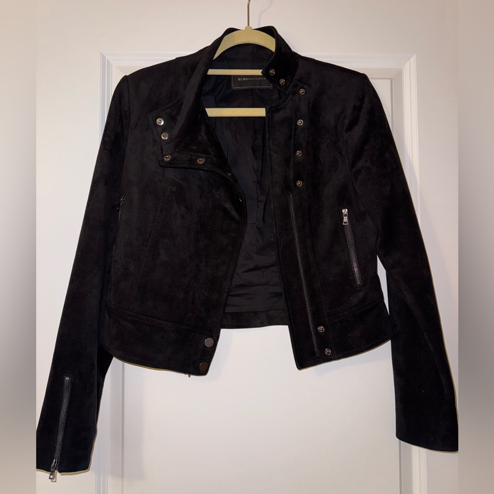 BCBGMAXAZRIA Suede black jacket size XXS
